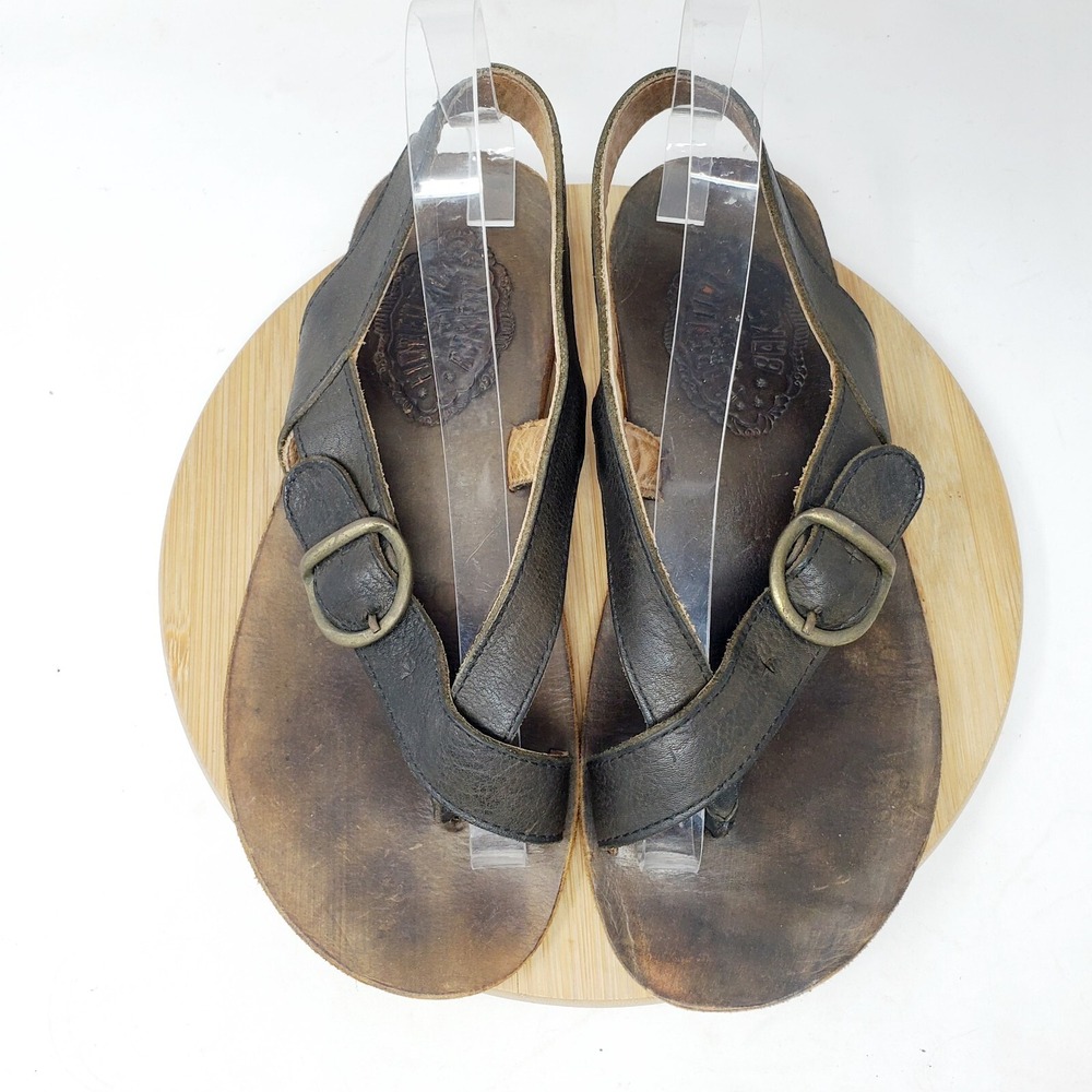 Fiorentini Baker Sandal Women 38.5 Leather Strappy Flat Boho Festival Jesus Shoe
